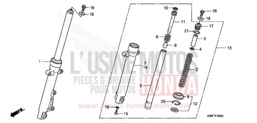 FOURCHETTE AVANT CBF125M9 de 2009